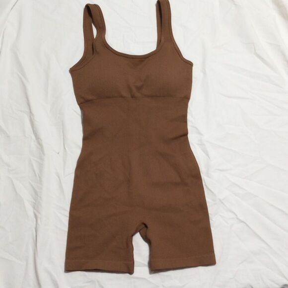 One Piece Coffee Shorts Bodysuits - Picture 1 of 6